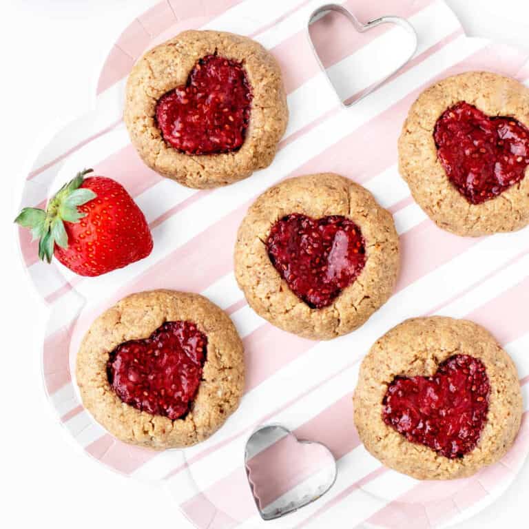 Heart Thumbprint Cookies with Jam