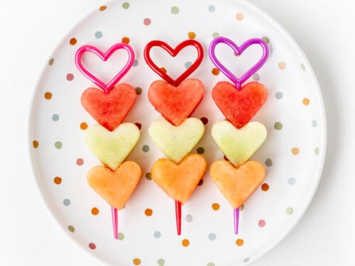 Valentine's Heart Shaped Fruit Kabobs