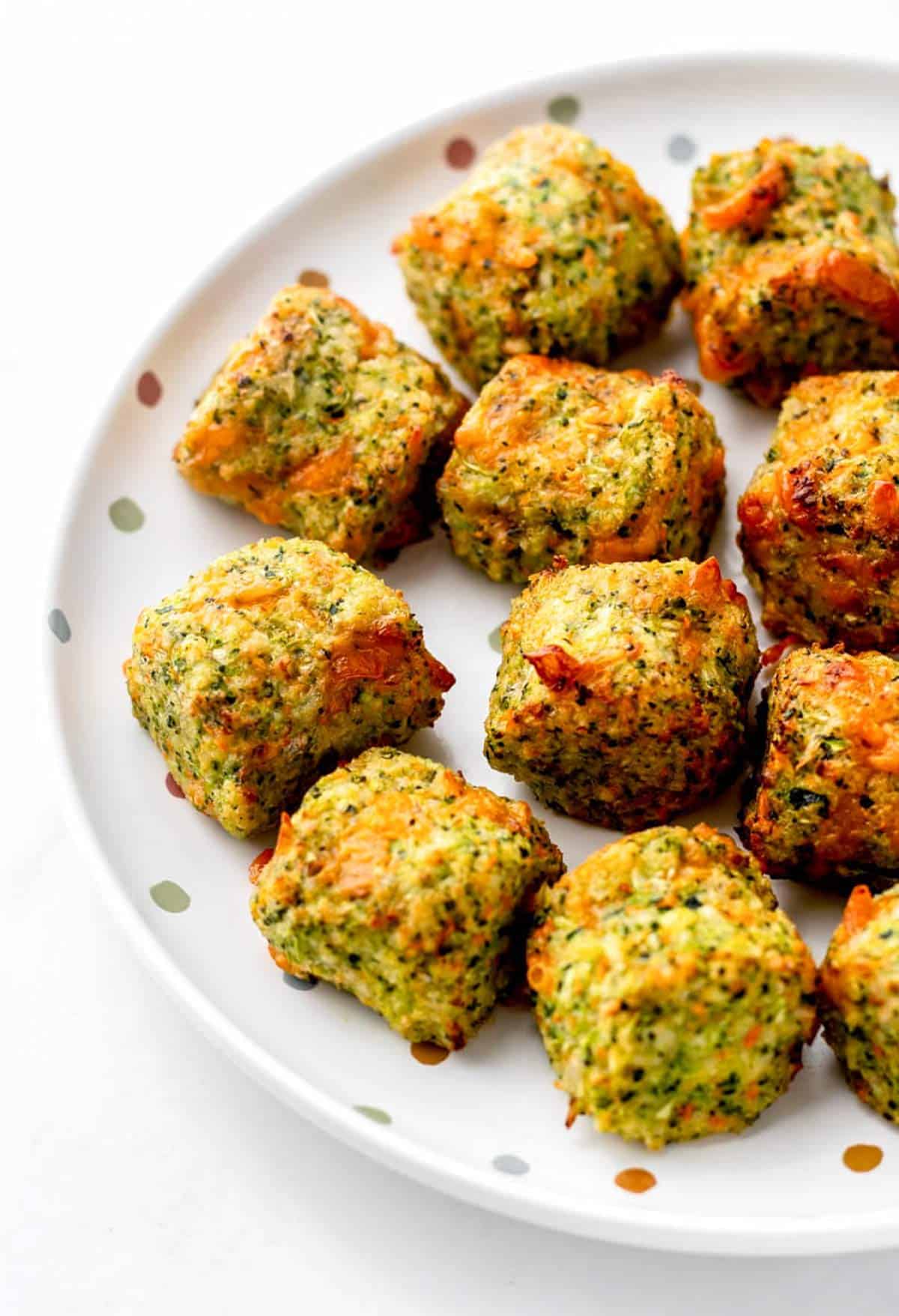 A plate of air fryer veggie tots.