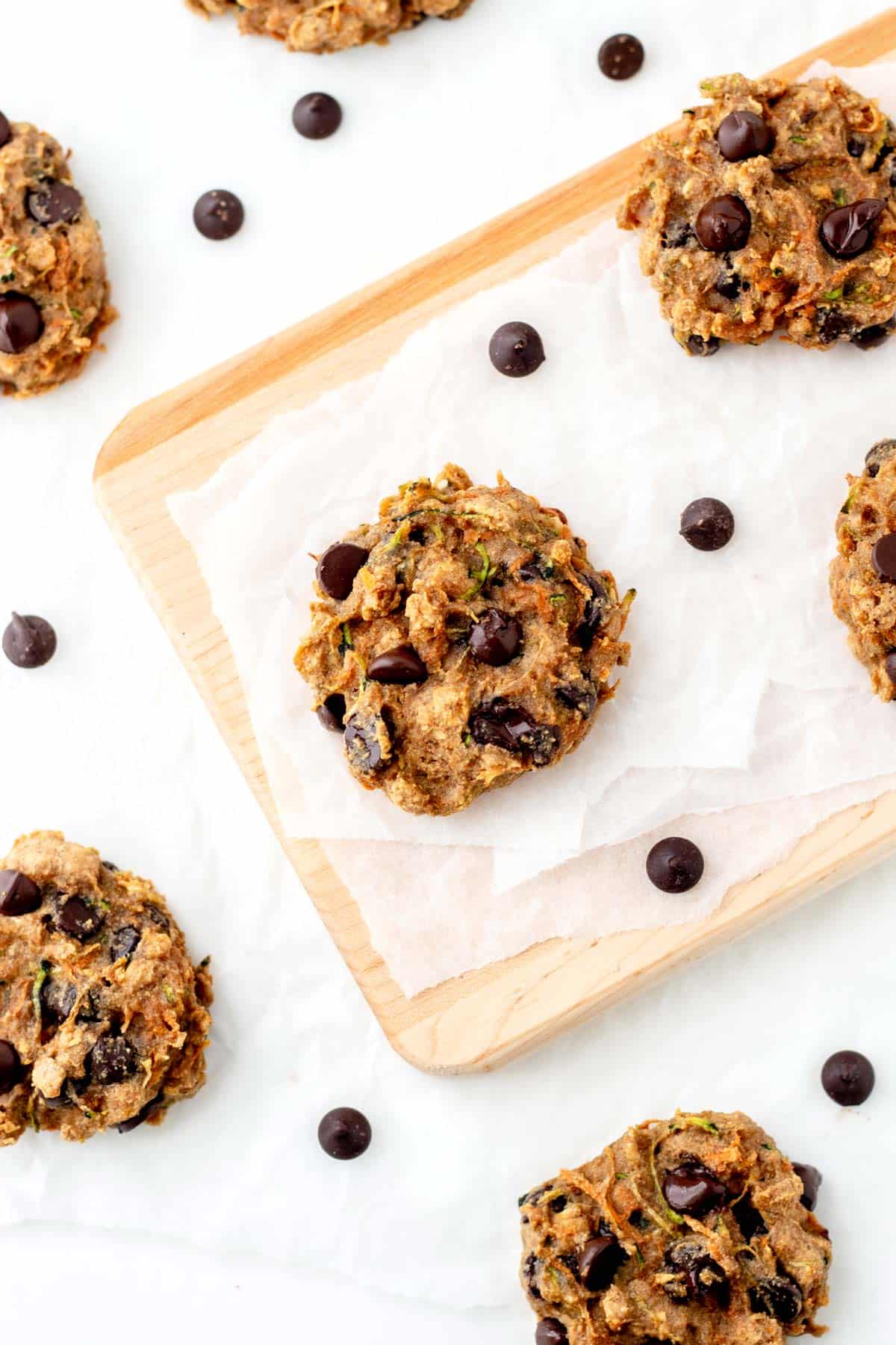 Bird's eye view of hidden veggie cookies.